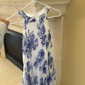 Rare editions girls dress blue roses